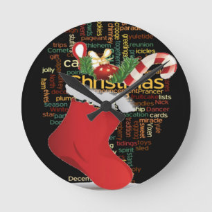 HoHoHo! Merry Christmas GIFTS and a Happy New Year Round Clock