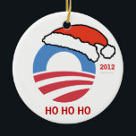 HoHoHo Obama Personalized Ornament<br><div class="desc">This great ornament can be personalized with a name on the back. Just fill in the name! This is an ornament that will remind us all of how important the 2012 election was! A great design to treasure each and every year.</div>