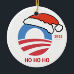 HoHoHo Obama Personalized Ornament<br><div class="desc">This great ornament can be personalized with a name on the back. Just fill in the name! This is an ornament that will remind us all of how important the 2012 election was! A great design to treasure each and every year.</div>