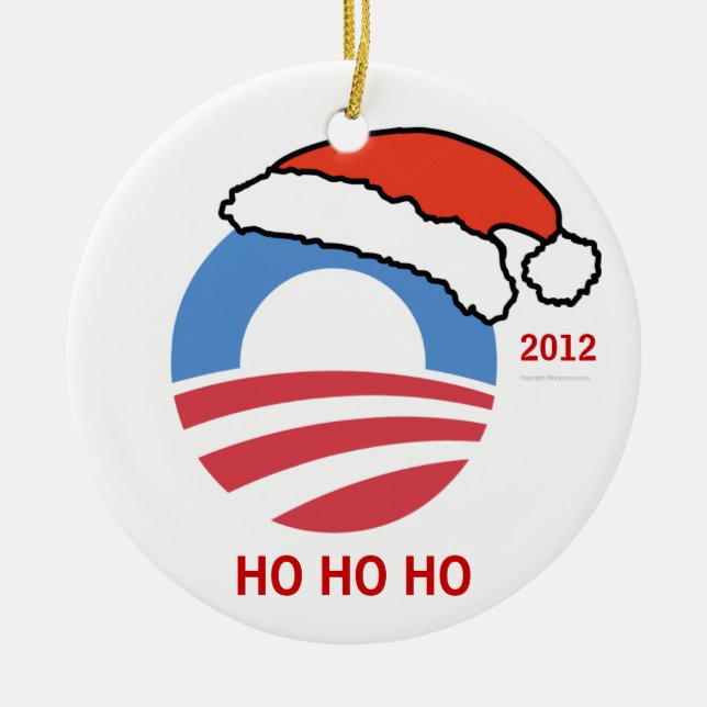 HoHoHo Obama Personalized Ornament (Front)