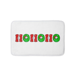 HOHOHO Santa Claus Laugh SnowMan Cute Christmas Bathroom Mat