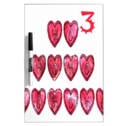 Hohoho! Santa cool hearts text Christmas love desi Dry-Erase Board