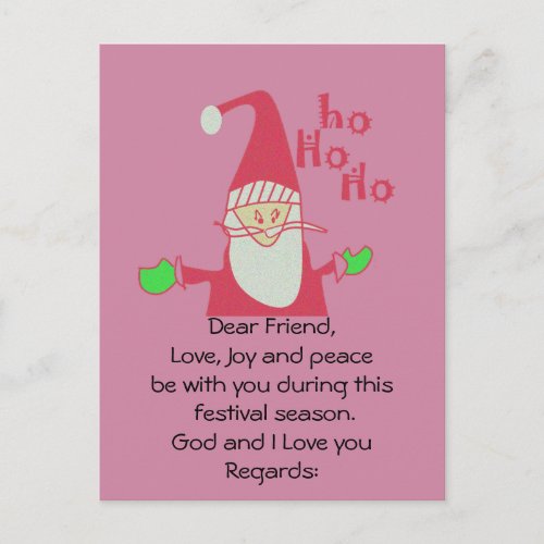HoHoHo Santa God and I Love You Postcards