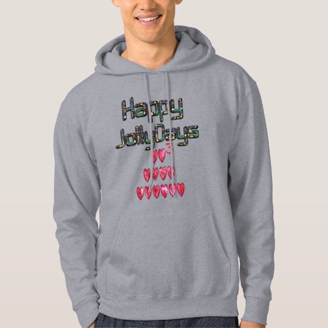 Hohoho Santa Hearts Christmas Love Hoodie (Front)