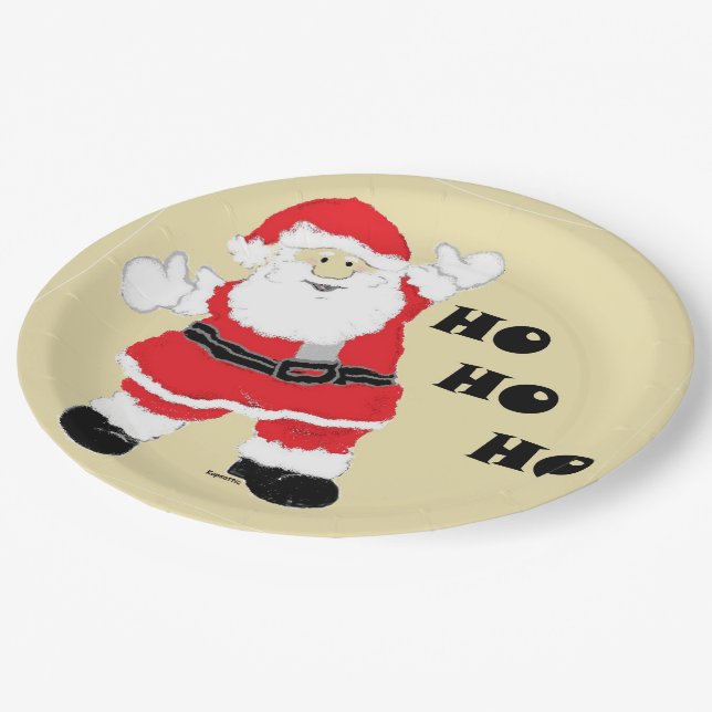 HoHoHo Santa Paper Plates (Angled)