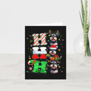 Hohoho Schnauzer Dog Santa Elf Hat Reindeer Christ Card