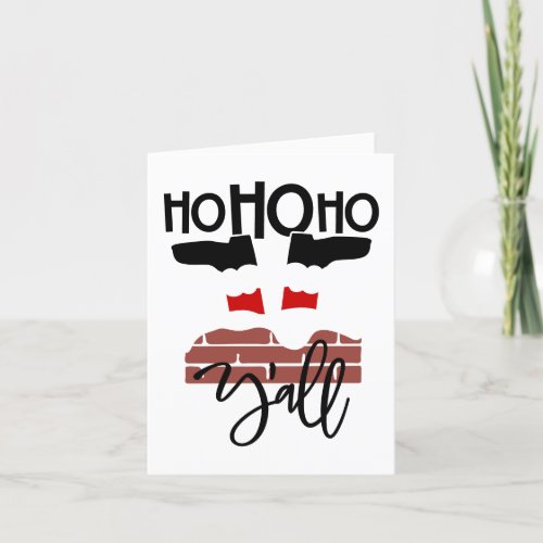 HoHoHo Yall  Funny Santa Claus in Chimney Holiday Card