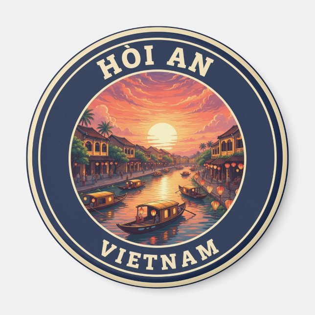 Hoi An Vietnam Vintage Travel Magnet (Front)