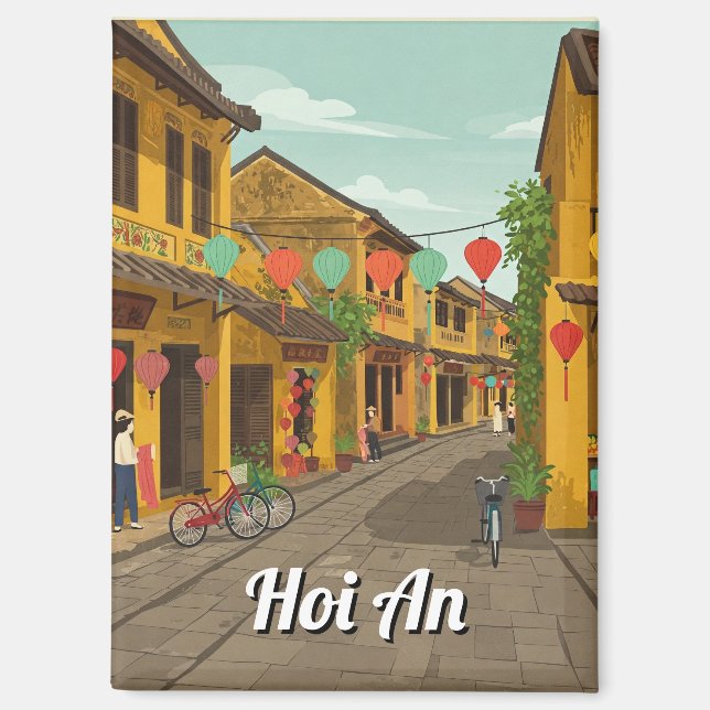 Hoi An Vietnam Vintage Travel Magnet (Front)