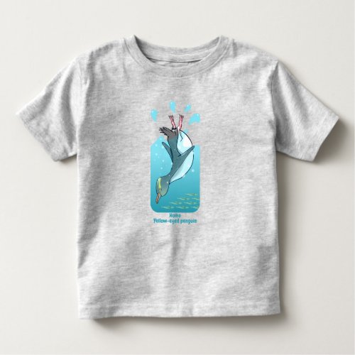 HOIHO YELLOW EYED PENGUIN SWIMMING TODDLER T_SHIRT