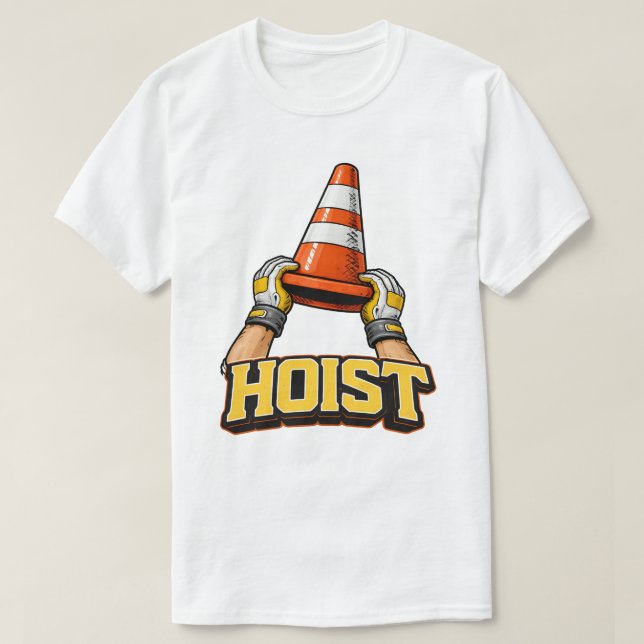 Hoist The Cone Funny Baseball T-Shirt (Design Front)