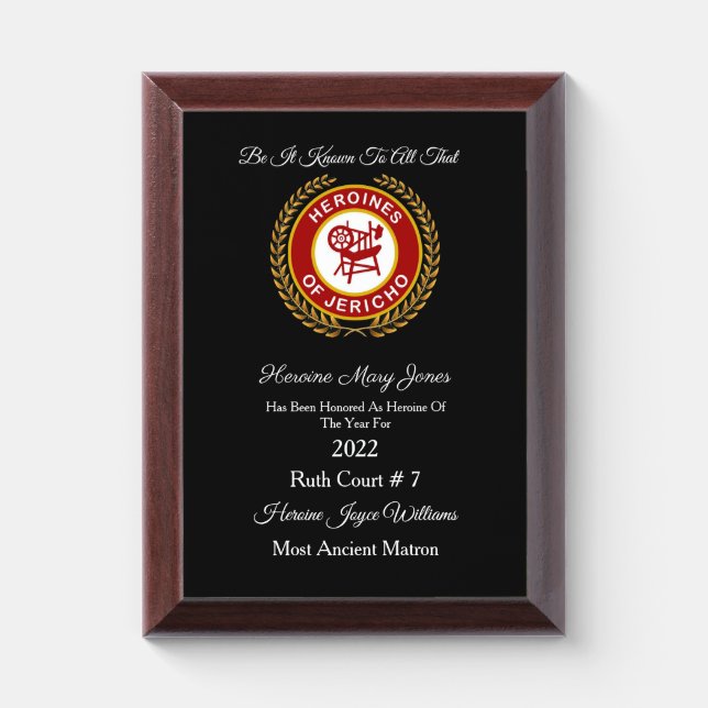 HOJ Of The Year Award Plaque (Vertical)