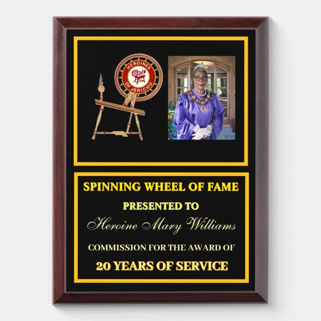 HOJ Photo Spinning Wheel  of fame Award Plaque (Vertical)