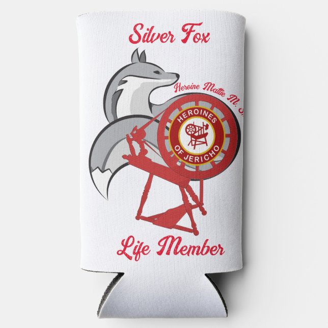 HOJ Silver Fox Life Member Seltzer Can Cooler (Front)
