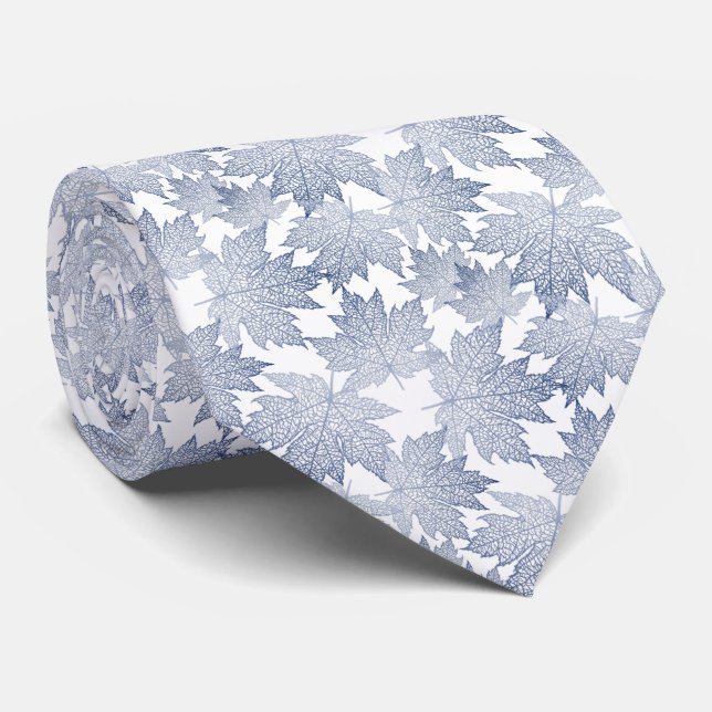 hojas de otoño azul marino degradado neck tie (Rolled)