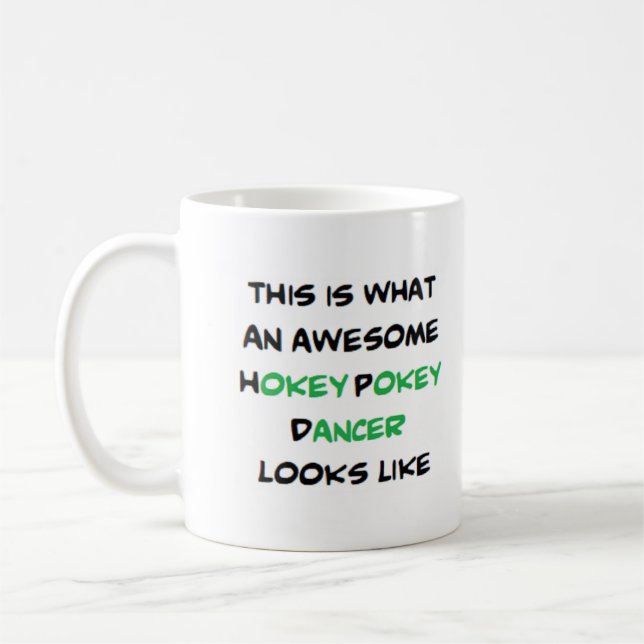 hokey pokey dancer, awesome coffee mug (Left)