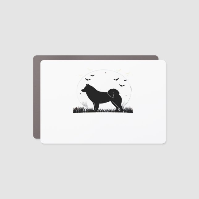 Hokkaido Dog � Halloween Moon Silhouette Classic T Car Magnet (Front)