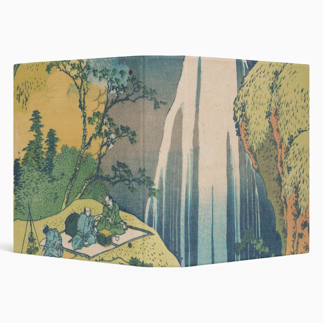 Hokusai Amida Falls Japan Waterfall  3 Ring Binder (Background)
