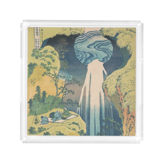 Hokusai Amida Falls Japan Waterfall  Acrylic Tray (Front)