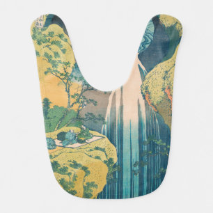 Hokusai Amida Falls Japan Waterfall  Baby Bib