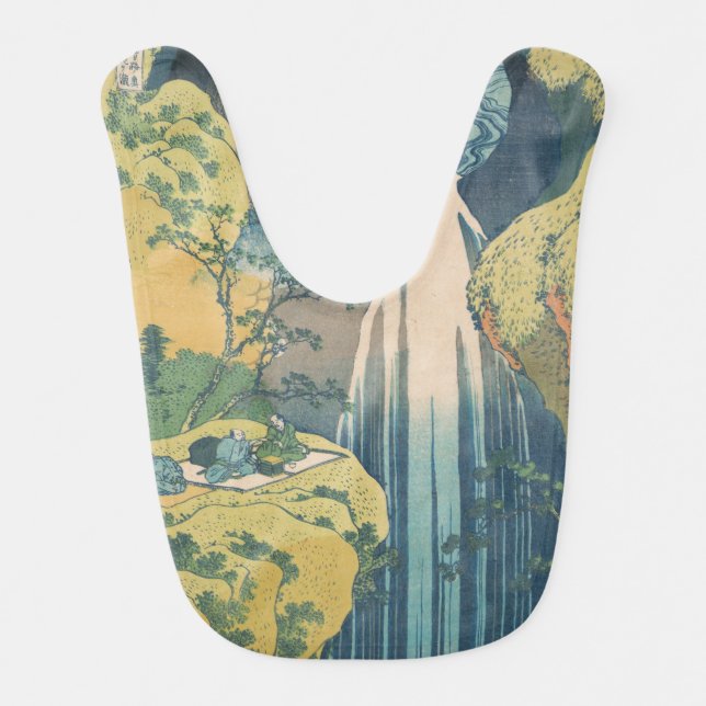 Hokusai Amida Falls Japan Waterfall  Baby Bib (Front)