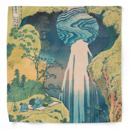 Hokusai Amida Falls Japan Waterfall  Bandana