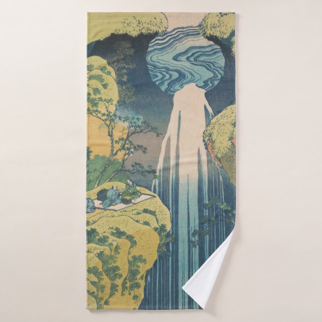Hokusai Amida Falls Japan Waterfall  Bath Towel Set (Bath Towel)