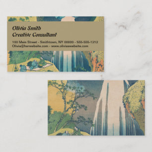 Hokusai Amida Falls Japan Waterfall  Business Card