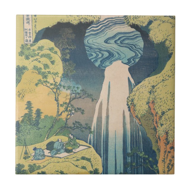 Hokusai Amida Falls Japan Waterfall  Ceramic Tile (Front)