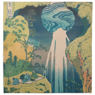 Hokusai Amida Falls Japan Waterfall Cloth Napkin