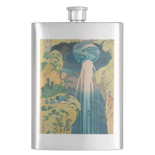 Hokusai Amida Falls Japan Waterfall Flask