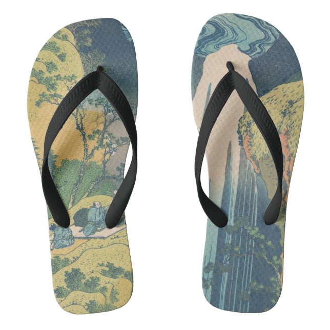Hokusai Amida Falls Japan Waterfall  Flip Flops (Footbed)