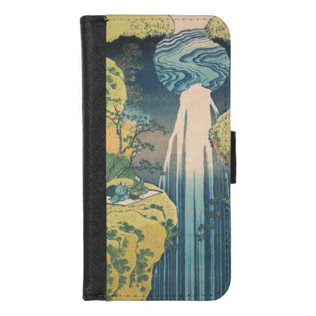 Hokusai Amida Falls Japan Waterfall  iPhone Wallet Case (Front)