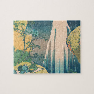 Hokusai Amida Falls Japan Waterfall  Jigsaw Puzzle