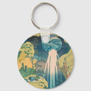 Hokusai Amida Falls Japan Waterfall Keychain