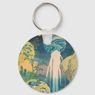 Hokusai Amida Falls Japan Waterfall Keychain