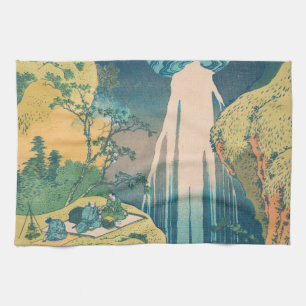 Hokusai Amida Falls Japan Waterfall Kitchen Towel