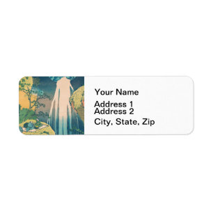 Hokusai Amida Falls Japan Waterfall Label