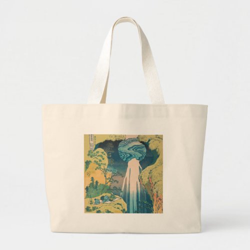 Hokusai Amida Falls Japan Waterfall  Large Tote Bag