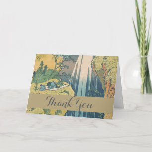 Hokusai Amida Falls Japan Waterfall  Letterpress Thank You Card