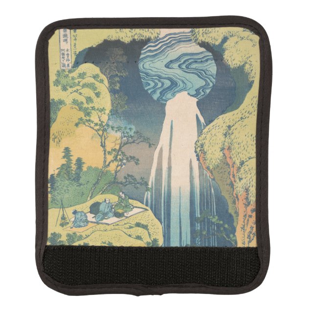 Hokusai Amida Falls Japan Waterfall  Luggage Handle Wrap (Front)