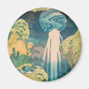 Hokusai Amida Falls Japan Waterfall Magnet