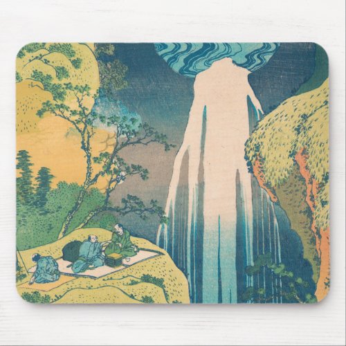 Hokusai Amida Falls Japan Waterfall  Mouse Pad