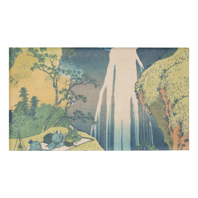 Hokusai Amida Falls Japan Waterfall  Name Tag (Front)