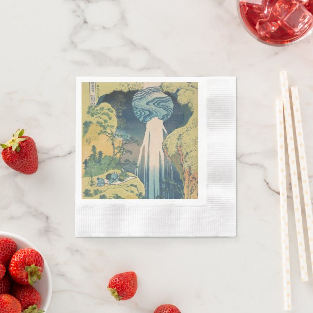 Hokusai Amida Falls Japan Waterfall  Napkins (Insitu)