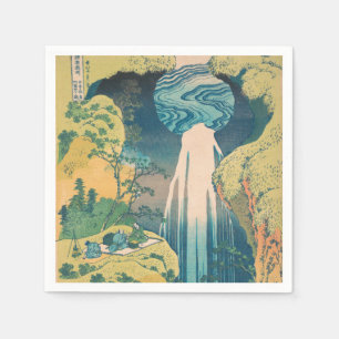Hokusai Amida Falls Japan Waterfall Napkins