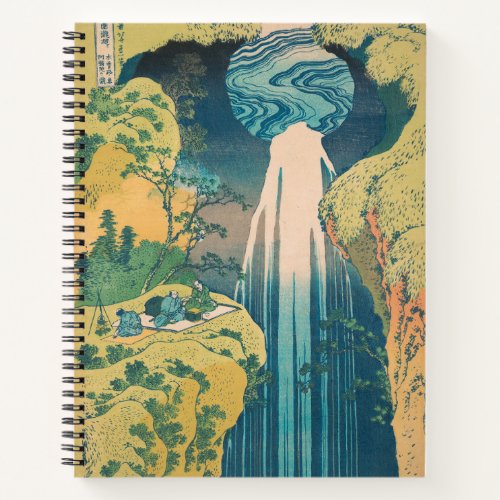 Hokusai Amida Falls Japan Waterfall  Notebook