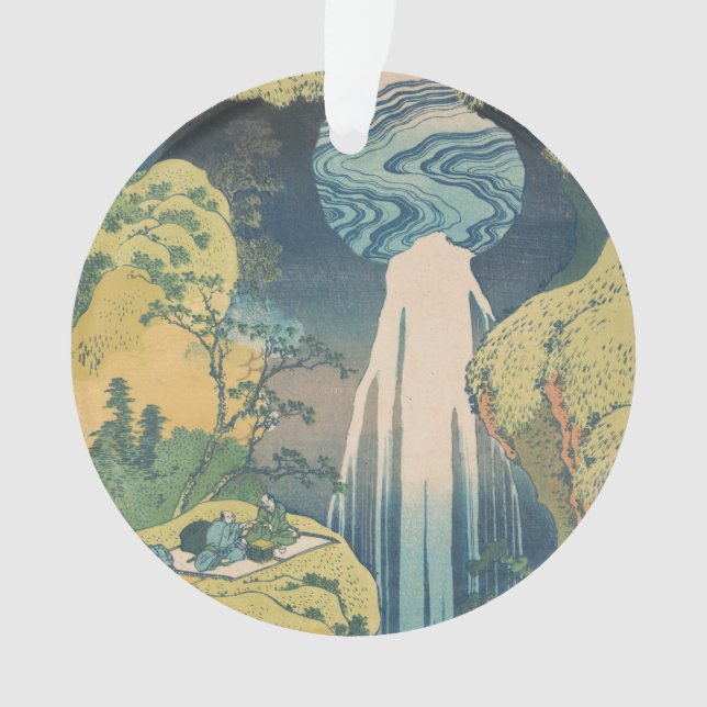 Hokusai Amida Falls Japan Waterfall  Ornament (Front)