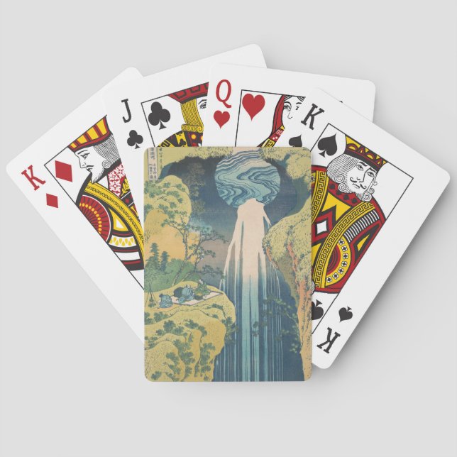 Hokusai Amida Falls Japan Waterfall  Poker Cards (Back)