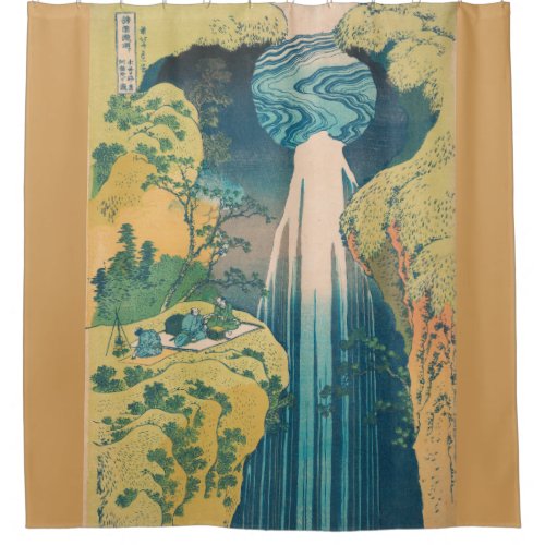 Hokusai Amida Falls Japan Waterfall  Shower Curtain